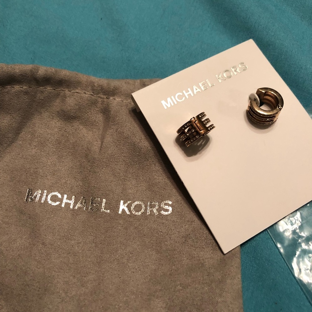 Michael Kors pave huggie earrings